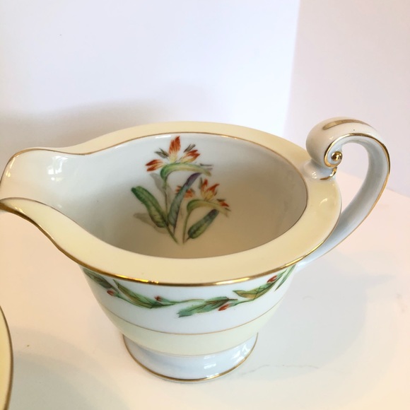 Occupied Japan Sugar & Creamer Bird Paradise - Picture 7 of 12